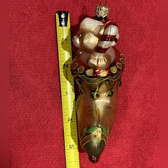 Old World Christmas Teddy Bear Christmas Ornament Blown Glass - Picture 5 of 5